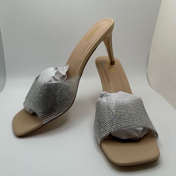 CUSHIONAIRE Women's One Band Dress Sandal +Memory Foam 10 CRYSTAL - Picture 7 of 8